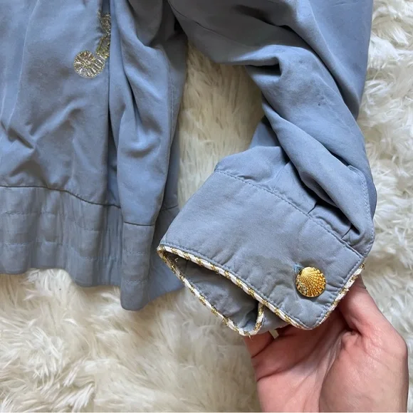 Vintage Christine Phillipe Blue Nautical Silk Bomber Jacket - Picture 4 of 7